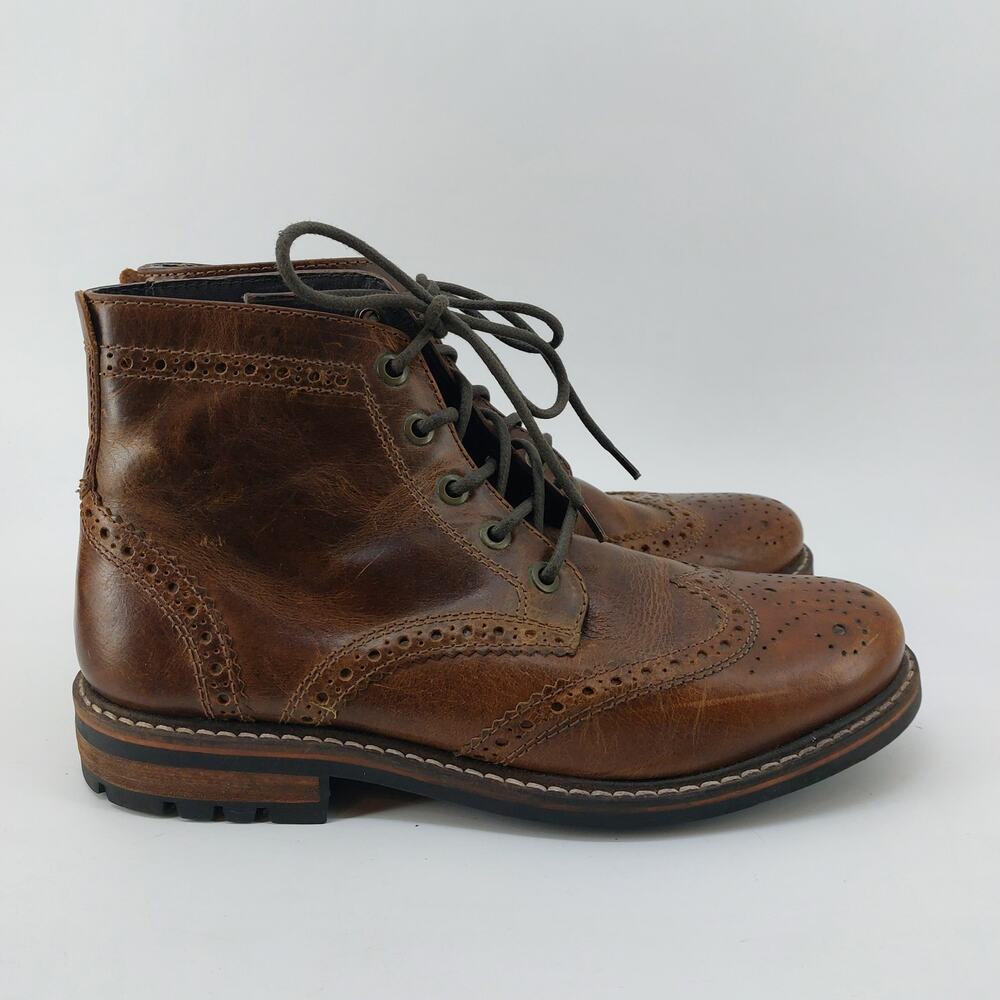 Crevo Speakeasy Memory Chestnut Lace Up Leather Boots Sz 11 - Picture 2 of 12